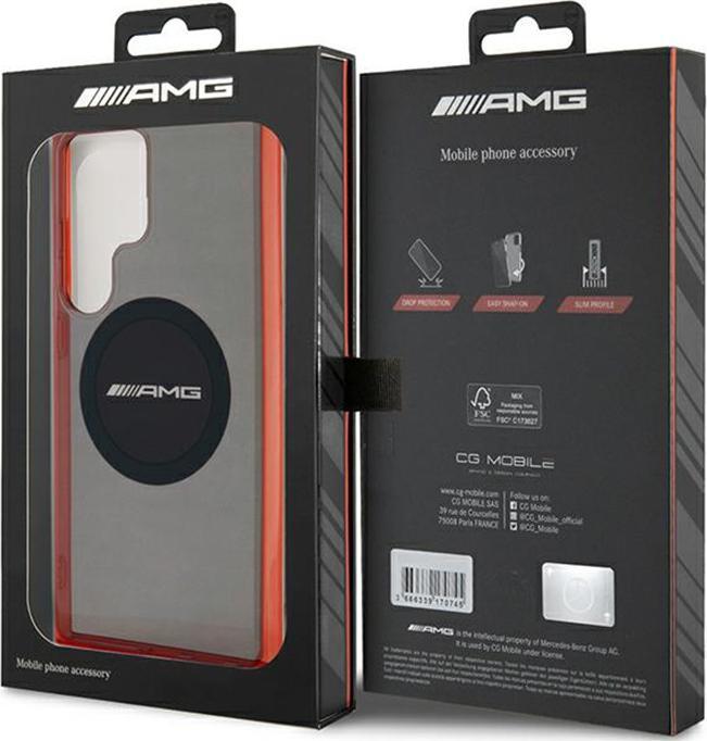 Immagine prodotto Mercedes AMG AMHMS24L23HBCK S24 Ultra S928 czarny/nero custodia rigida MagSafe trasparente bicolore (Samsung Galaxy S24 Ultra)
