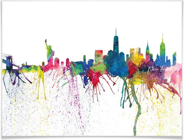 Image du produit Trenddeko Bleichner - New York City Aquarelle Skyline (50 x 40 cm)