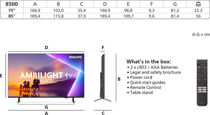 Actual product image Philips 85PUS8500/12 (85", PUS8500, LED, 4K, 2025)