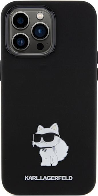 Produktbild Karl Lagerfeld KLHCP15LSMHCNPK iPhone 15 Pro 6.1" czarny/black Silicone Choupette Metal Pin (Apple iPhone 15 Pro)