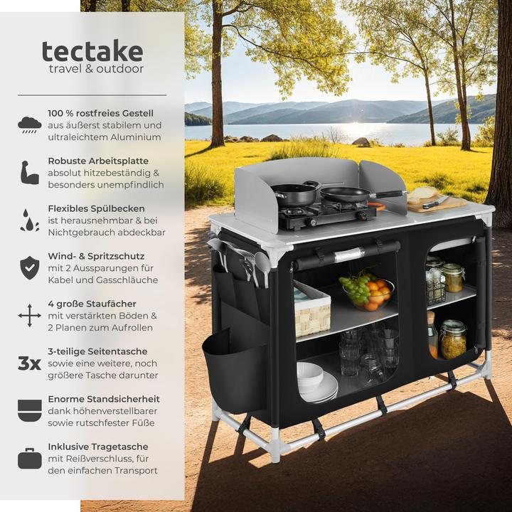 Actual product image tectake Camping Kitchen 116x52x107cm