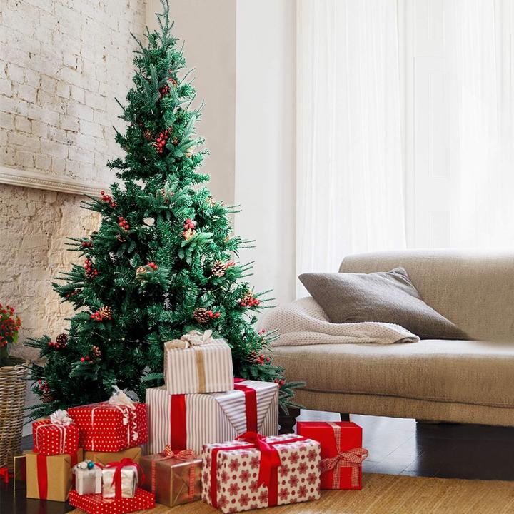 Immagine prodotto Himaly Künstlicher Weihnachtsbaum mit Tannenzapfen und Früchten (180 cm)