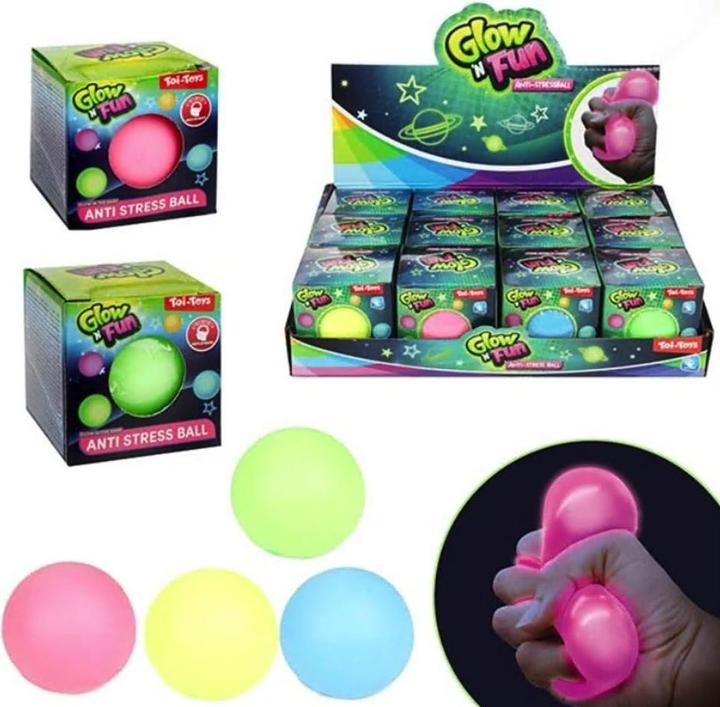 Actual product image Toi-Toys Glow N Fun anti-stress ball, glows in the dark