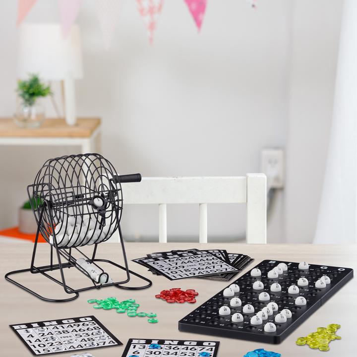 Produktbild Relaxdays Bingospiel mit Lostrommel (Englisch)