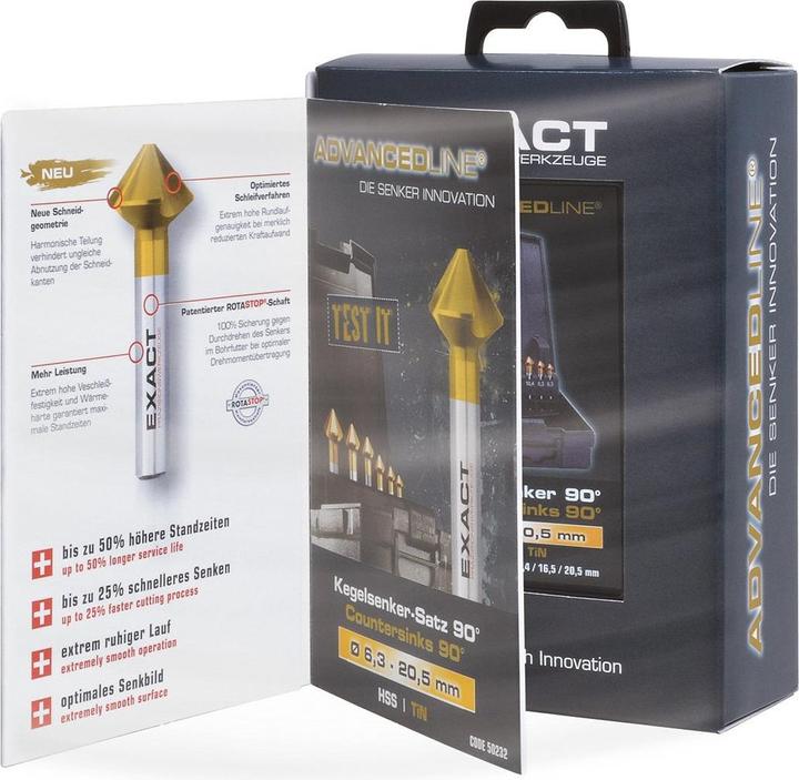 Produktbild Exact Kegelsenker 23 mm HSS TiN 50229 Zylinderschaft 1 St. (50229) (23,0 Millimeter)