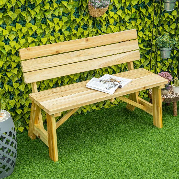Produktbild Swisshandel24 Gartenbank 2-Sitzer Parkbank aus Holz Sitzbank bis 220 kg Bank Terrassenbank mit Rückenlehnen Garten