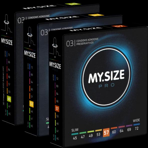 Actual product image My.Size PRO "Trial Set M" (49mm, 53mm, 57mm) 3 x 3 condoms to try on and test out (9 pcs.)