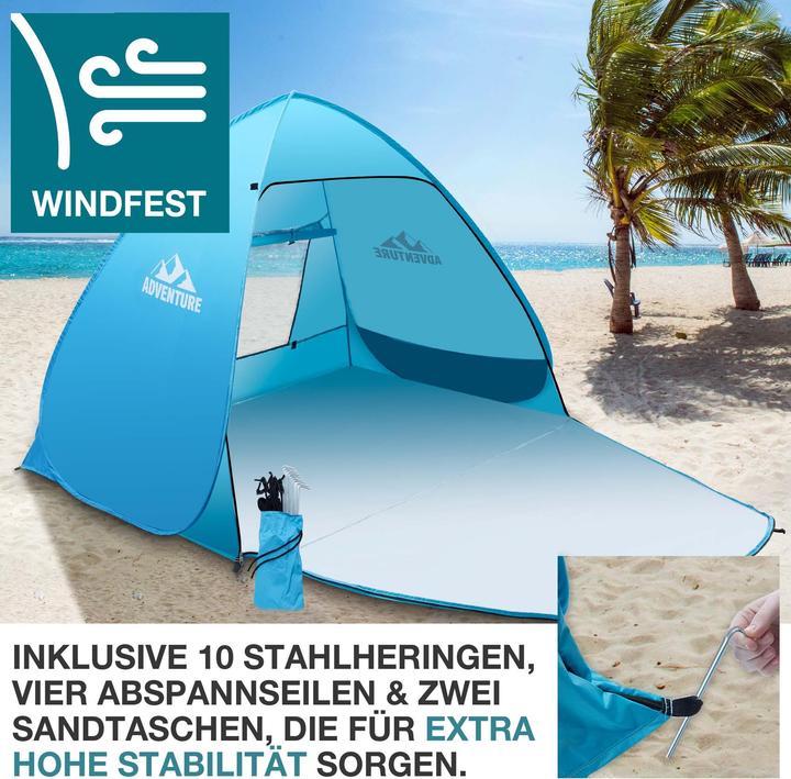 Image du produit Jamb Pop-Up Strandmuschel (Tente de plage, 3 kg, 3 personnes)