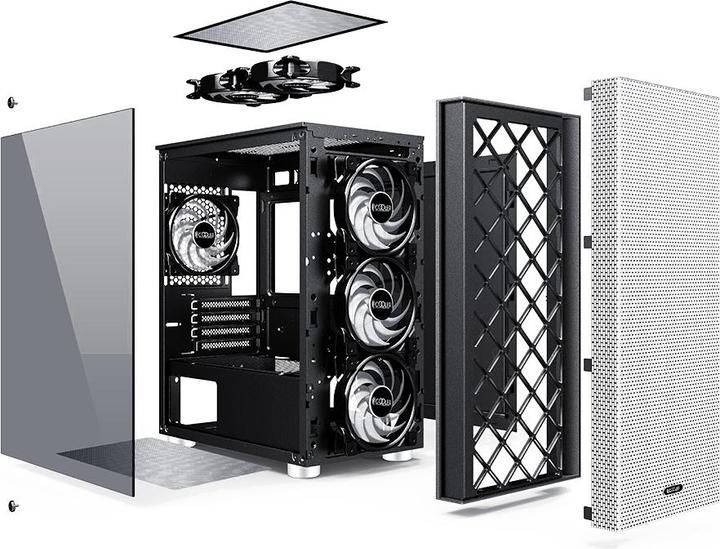 Image du produit Pccooler Platinum MM200 MESH Noir avec 4 (mATX, ATX)