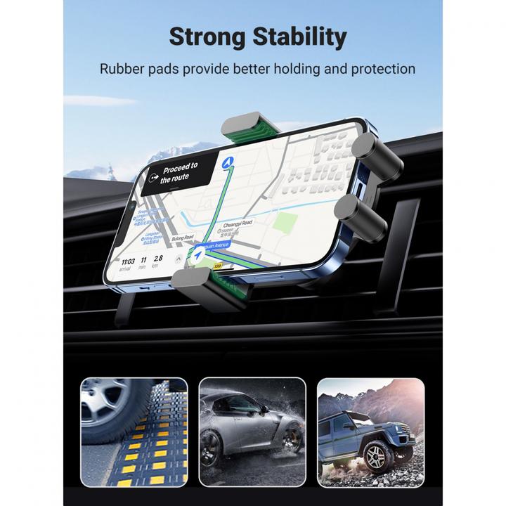 Immagine prodotto Ugreen Supporto per auto per griglia di ventilazione con ricarica induttiva CD256 (argento)