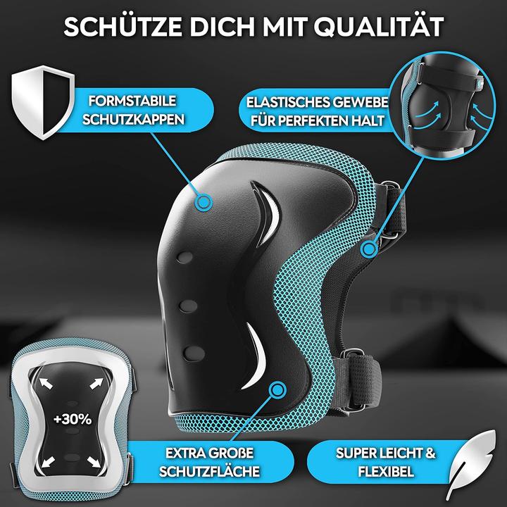 Actual product image Skatewiz Skate protector set (L, Wrist protectors, Elbow protectors, Knee pad, 6 pieces)