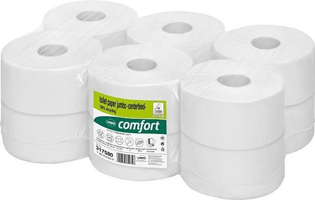Actual product image Wepa 317580 Centerfeed Recycling bright white toilet paper 12 rolls/package a 180m, 2-ply, sheet size (12 x)