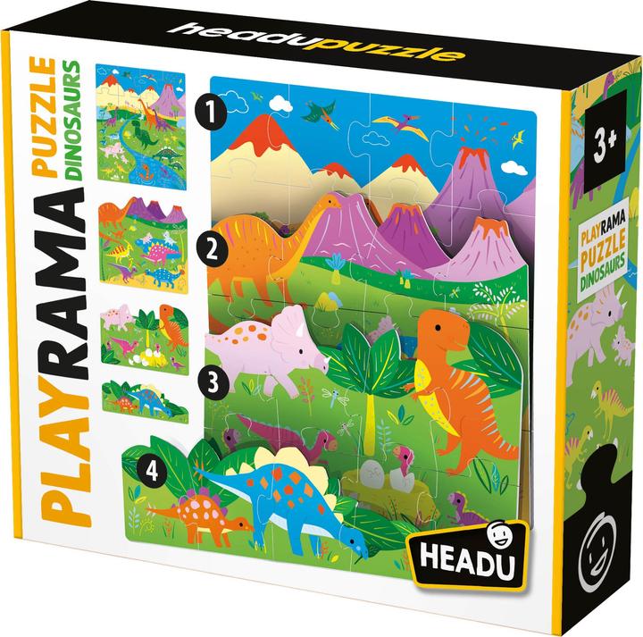 Produktbild Headup Games Playrama Puzzle The Dinosaurs (48 Teile)