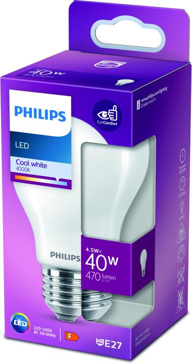 Image du produit Philips Lampe (E27, 4.50 W, 470 lm, 1 x, F)