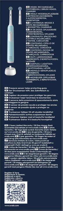 Produktbild Braun Oral-B Series 1 Blau Wiederaufladbare elektrische Zahnbürste mit 2 Ersatzbürstenköpfen, 1 Zahnbürste (Oszillierende Zahnbürste)