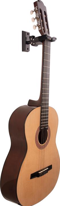 Image du produit Hercules GSP38WBK PLUS Support mural pour guitare avec plaque en bois noir, court (Ukelelele, Guitare électrique, Mandoline)