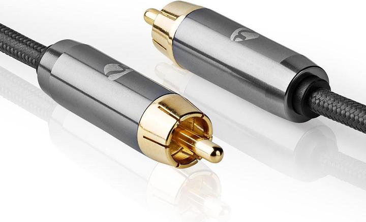 Immagine prodotto Nedis Cavo subwoofer | RCA | Placcato oro | 3,00 m | Rotondo | 4,5 mm | Antracite / Grigio canna di fucile (3 m, Cinch)