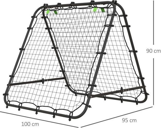 Produktbild Swisshandel24 Fussball Rebounder Kickback Tor Rückprallwand Netz beidseitiger Rückprall, schwarz