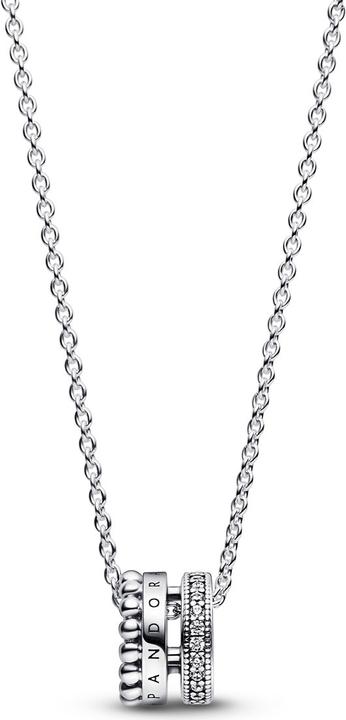 Image du produit Pandora Signature Logo Pavé & Beads Collier (Argent sterling 925, 42 - 45 cm)