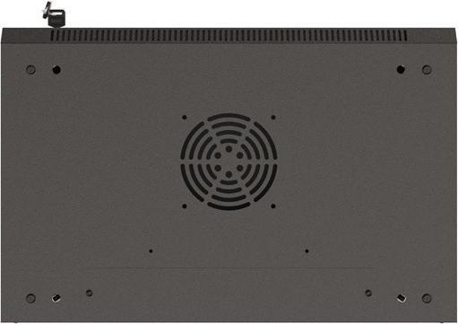 Actual product image Lanberg 19 6HE 540x350 schwarz Wandmontage Rackschrank mit Glastür (Flat Pack) (10.86 RU, 19 inch rack)