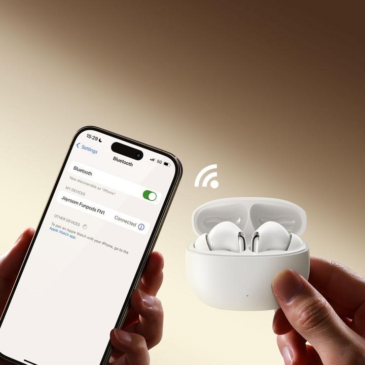 Image du produit Joyroom Funpods JR-FN1 écouteurs sans fil intra-auriculaires TWS Bluetooth 5.4 ANC ENC - blanc (ANC, 35 h, Sans fil)