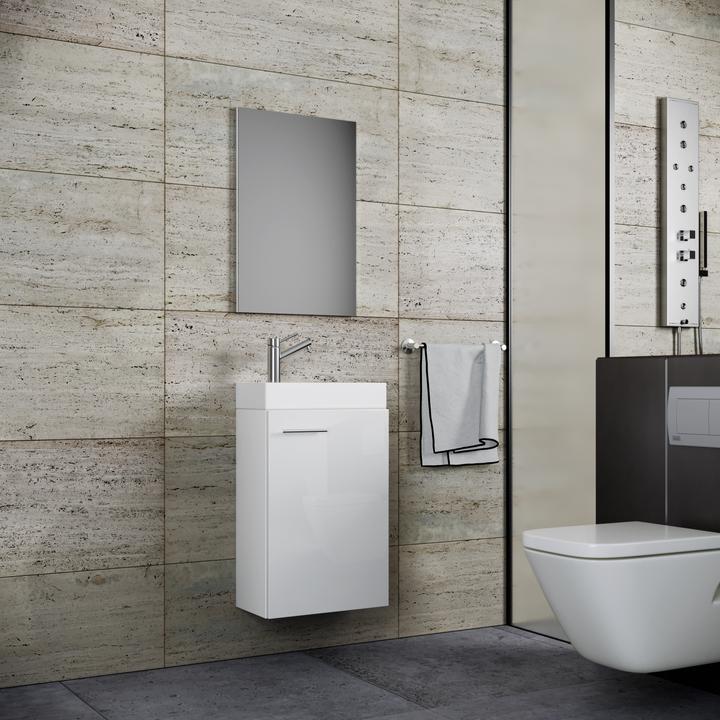 Actual product image VCM 3 pcs guest toilet wash place washbasin Slito mirror
