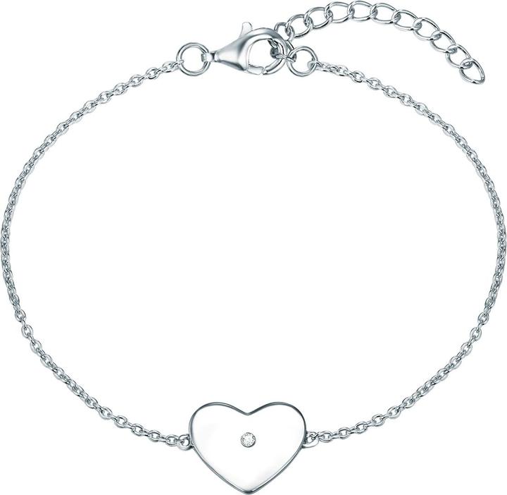 Lulu & Jane Herz Sterling Silber Diamant silber 17,0 cm Basislänge + 3,0 cm Verlängerung - 33482 (17 cm, Sterling Silber)