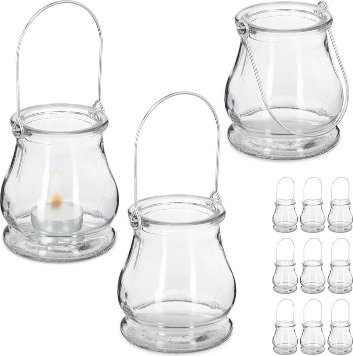 Produktbild Relaxdays 12x Windlicht (12 x, 8.5 x 8.5 x 10 cm)