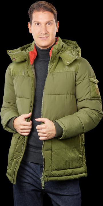 Actual product image Scotch & Soda Mid Length Puffa Jacket Fabric Mix Green (M)
