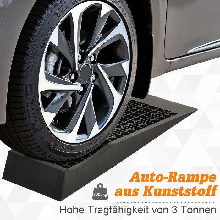 Actual product image Swisshandel24 2 Drive-on ramp, sleeper ramp, kerb ramp, rubber ramps, PP, black, 70 x 20 x 8 cm