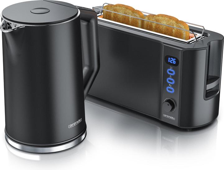 Immagine prodotto Arendo Set per la colazione, bollitore in acciaio inox da 1,5 l con selezione della temperatura e (1.50 l)
