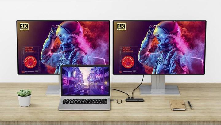 Actual product image Renkforce RF-DKS-800 USB-C® Docking Station Suitable for Brand (Notebook Docking Stations): Universal USB-C® (USB-C, 8 Ports)