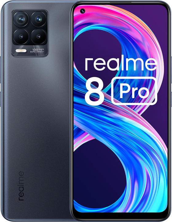 Actual product image realme 8 Pro (8GB) (128 GB, Infinite Black, 6.40", Dual SIM, 108 Mpx, 4G)