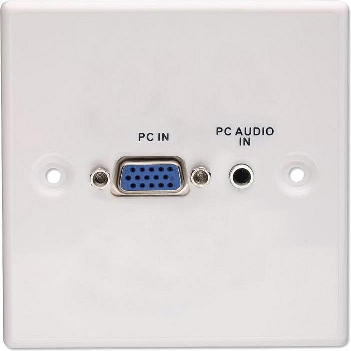 Produktbild Lindy 60211 Metall-Wandsteckdose VGA + 3,5 mm Stereo-Buchse (Extender)