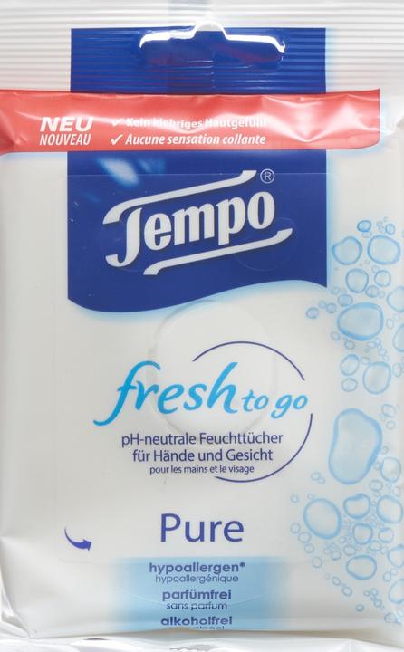 Productafbeelding Tempo Natte doekjes Fresh to go Pure (10 Stuk)