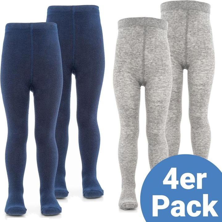 Produktbild La Loona LaLoona Baby-Strumpfhosen Strumpfhose 4er Pack - Marine Grau-Melange - (62/68)