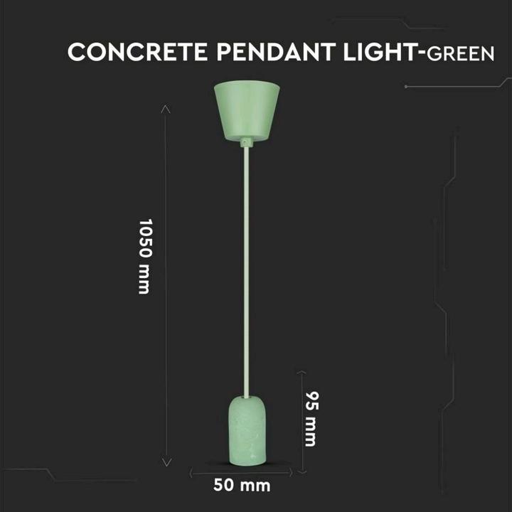 Actual product image V-TAC VT7668GN Concrete Hanging Lamp Green (E27)