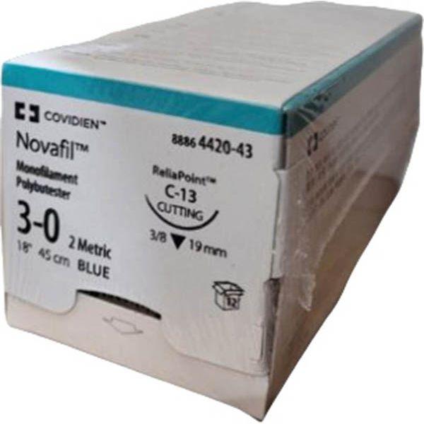 Actual product image Novafil 45cm blue C-13 3-0, 12 pieces