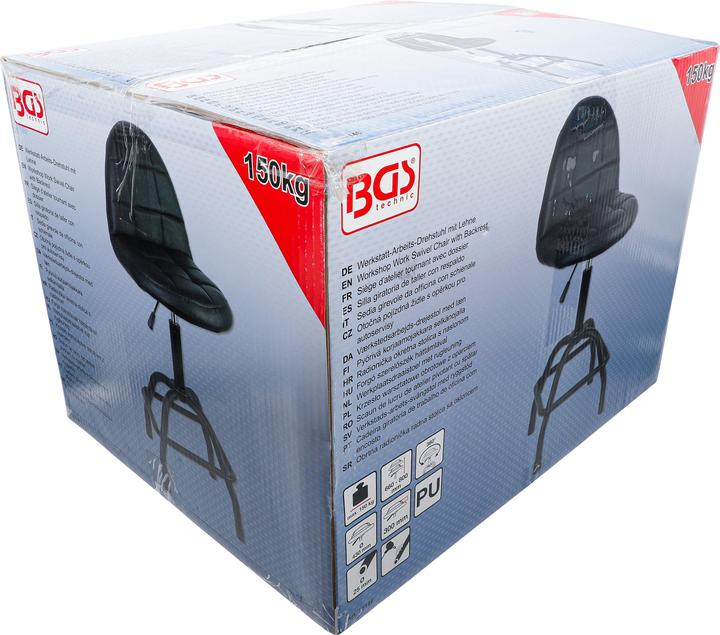 Actual product image BGS Workshop swivel chair with backrest | height-adjustable