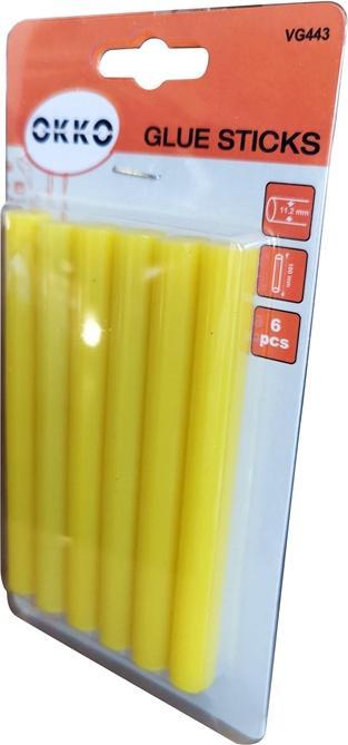 Image du produit Okko BÂTONS DE COLLE 6PCS SET.11.2X100MM.YELLOW