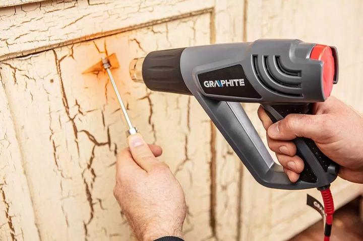 Actual product image Graphite Heat gun 2000W, temperature range: I: 25? C, II: 80-600? C, III: 80-600? C, suitcase