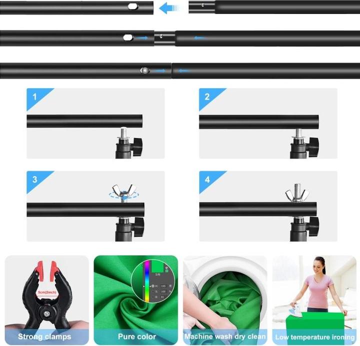 Actual product image Puluz green screen (300 cm, 200 cm)