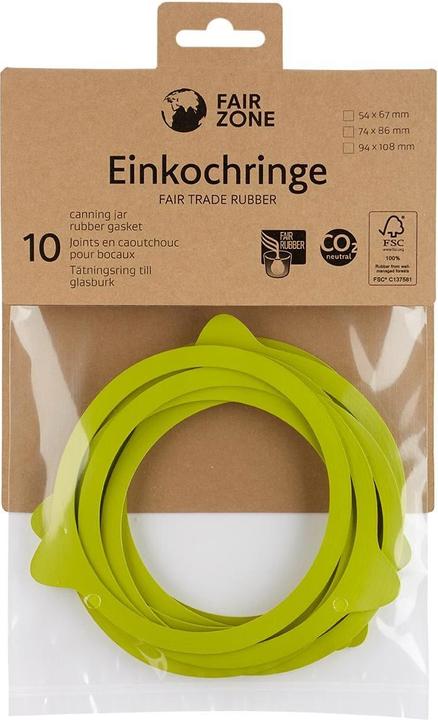 Produktbild Fair Zone Gummidichtringe 74 x 86 mm 10 Stück, Grün (10 Stk., 1.11 l)