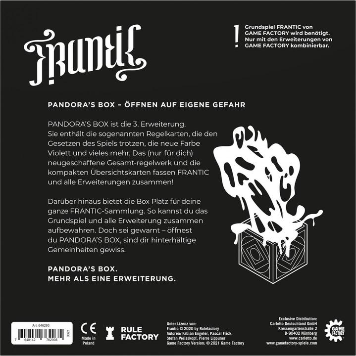 Produktbild Game Factory Frantic - Pandoras Box (Deutsch)
