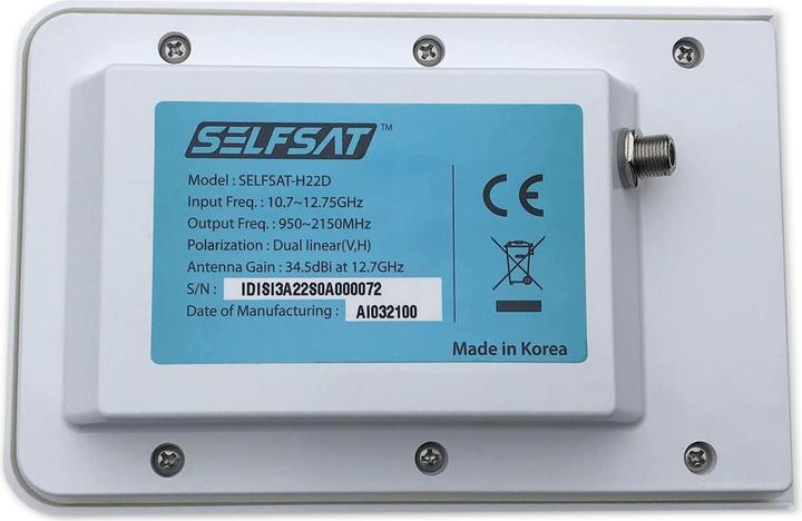 Produktbild Selfsat H22D+ Flachantenne mit Single LNB (Flachantenne, 34.50 dB, DVB-T / -T2)