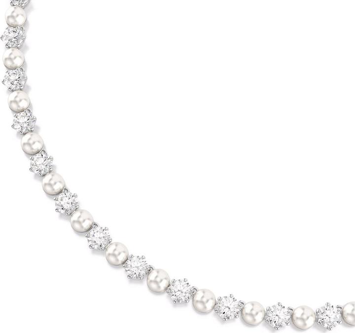 Immagine prodotto Swarovski Matrix Tennis Halskette Kristallperle Rundschliff Weiss (Metallo Swarovski)