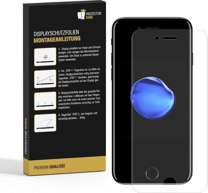 Produktbild Protectorking 1x Panzerfolie Anti-Shock Full Cover HD Klar (1 Stück, Apple iPhone 7 Plus)