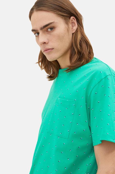 Actual product image Tom Tailor T-Shirt Kurzarmshirt gepunktet mit Brusttasche (L)