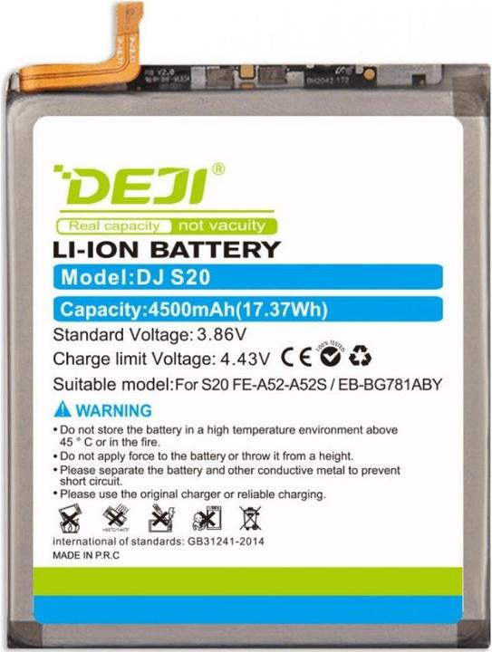 Actual product image DEJI Replacement battery 20 FE A52 A52s EB-BG781ABY 4500mAh