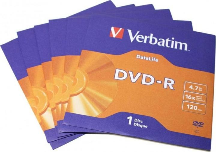 Actual product image Verbatim DVD-R Datalife 4.7GB 16X 43844